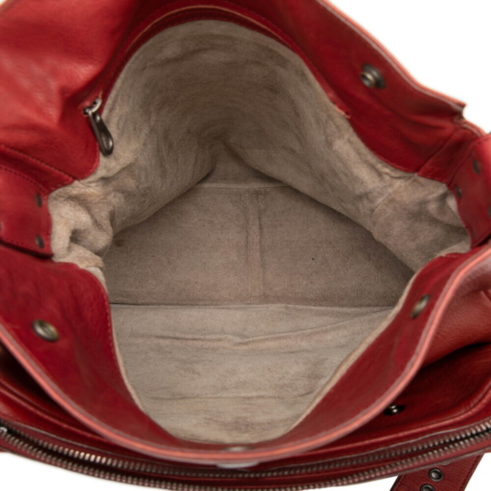 BOTTEGA VENETA Red Leather Intrecciato Shoulder Bag - Picture 5 of 6